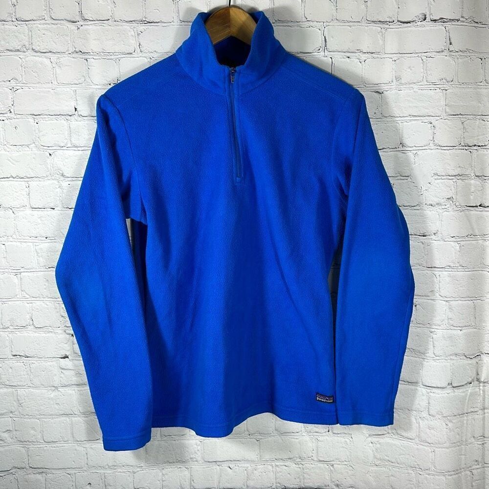 Patagonia Worn Wear Women's Micro D 1/4-Zip Fleece Pullover size M Medium Blue